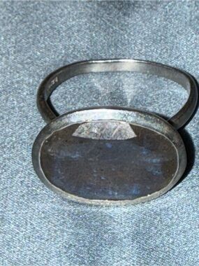 Vintage Baroni 925 Sterling Silver Bezel Set Labradorite Ring Artisan Flashy